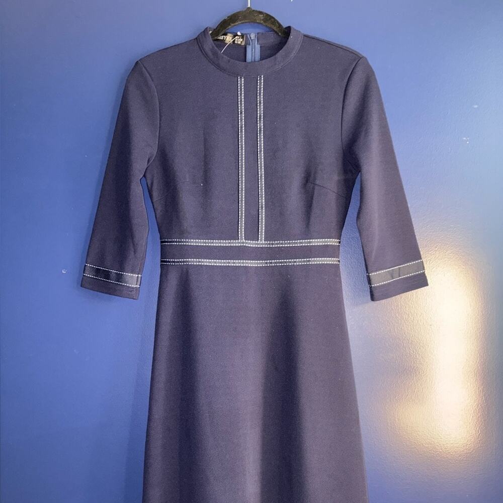 Elegant Navy Blue Women's Dress HomeYee size 6 - Picture 10 of 10